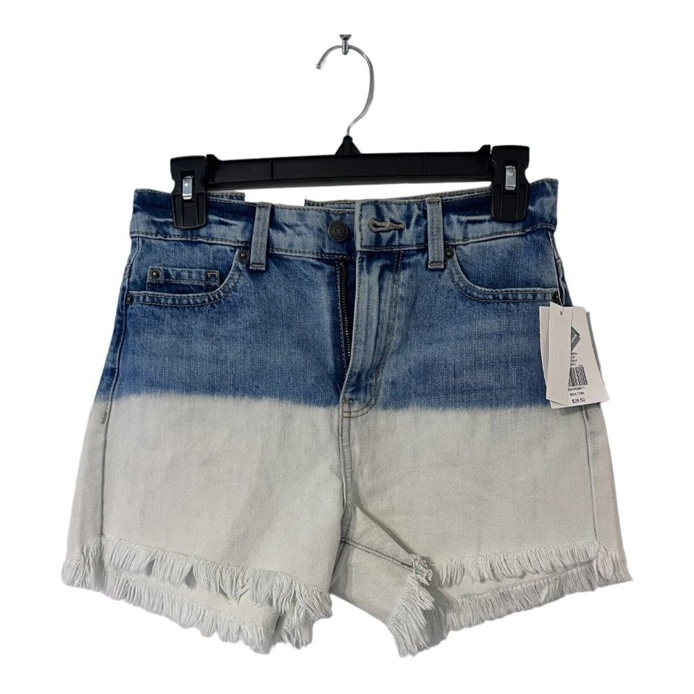 NWT True Craft Women Blue  White‎ High Rise Waist Denim Cotton Shorts Size 1